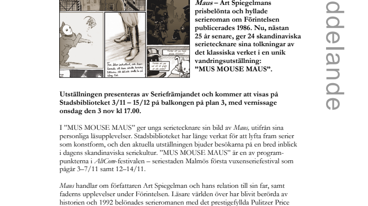 Uppmärksammad Maus-utställning på Stadsbiblioteket i Malmö
