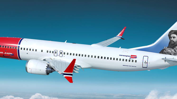 Norwegian rende omaggio a Marco Polo: da settembre la sua foto decorerà la coda di un Boeing 737 MAX 8
