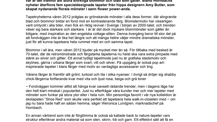 Retroglitter, skylines och slingrande blommor − Hornbach presenterar vårens tapettrender