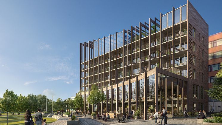 Profilbyggnad i Kista. Bild: Dreem Arkitekter 