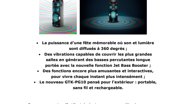 Nouveaux systèmes audio High Power Sony : la fête jusqu’à en perdre la tête