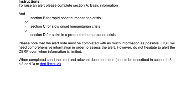 20-005-SP DERF Alert Note - Conflict in Faryab and Takhar, Afghanistan (Not activated)