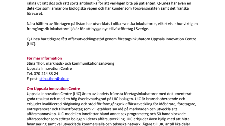 UIC-bolaget Q-Linea med på årets 33-lista