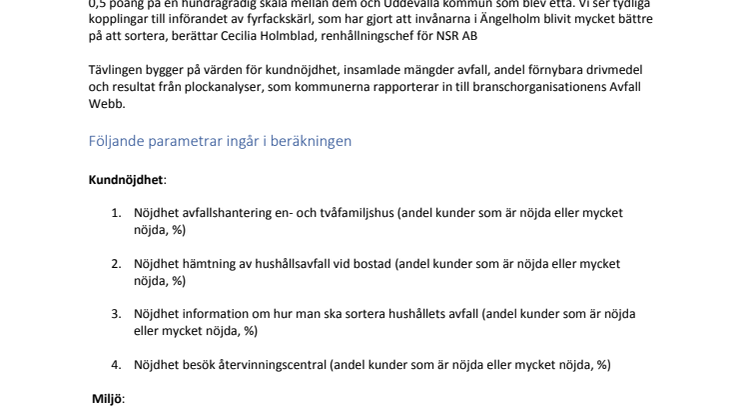 NSR:s avfallshantering på topp 10