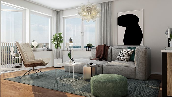 Brf Lövsångaren kommer att bestå av sex parkvillor i tre plan. Varje hus kommer att innehålla nio välplanerade lägenheter i olika storlekar.