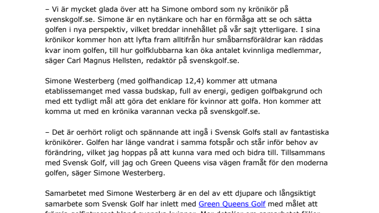 Svensk Golf rekryterar kvinnlig golfentreprenör
