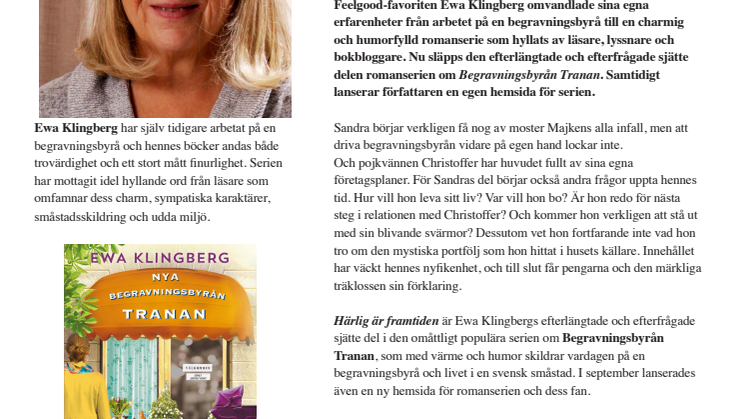 Nu släpps sjätte delen i hyllad romanserie om vardagen på en begravningsbyrå