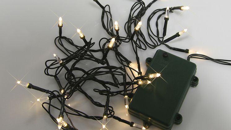 Batteridriven ljusslinga med LED, frilagd