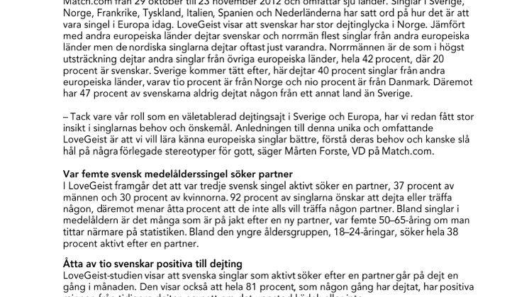 Stor dejtinglycka i Norge för singelsvensken