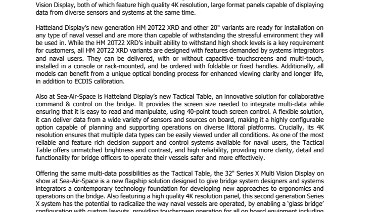 Hatteland Display: New Display Technologies Enable the Naval Vessel Bridges of the Future