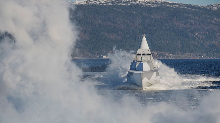Foto: Alexander Gustavsson/Försvarsmakten HMS Nyköping deltar tillsammans med systerfartyget HMS Karlstad i Baltops 2019. Bilden är från övningen Trident Juncture i Norge under hösten 2018.