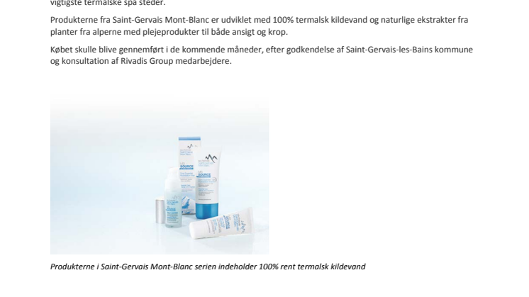 L'Oréal opkøber kosmetikmærket Saint-Gervais Mont-Blanc