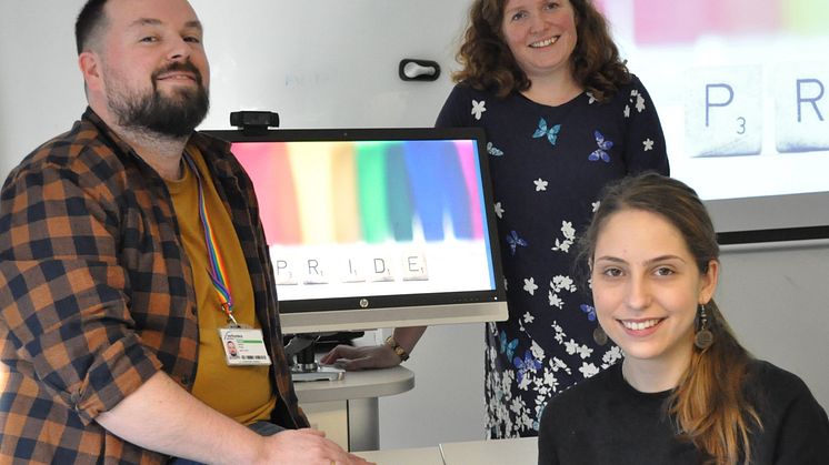 Pictured: The Northumbria University team working on the ‘Out and About’ project. (LR) Dr Antonio Portas, Frances Hamilton and Daria Onitiu.