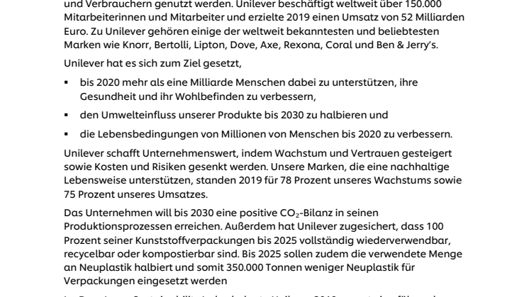 Unilever Deutschland @ Hamburgs Wertstoff Innovative