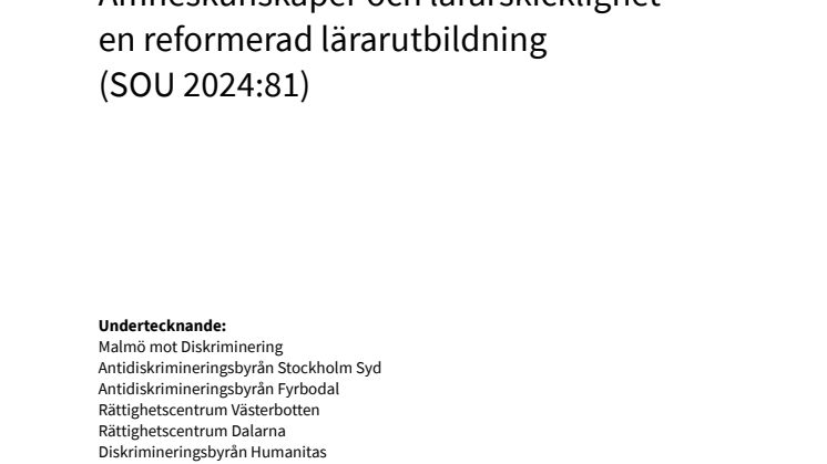 Remissvar Lärarutbildningsutredningen