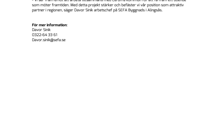SEFA tar ett stort kontrakt i Lerum 