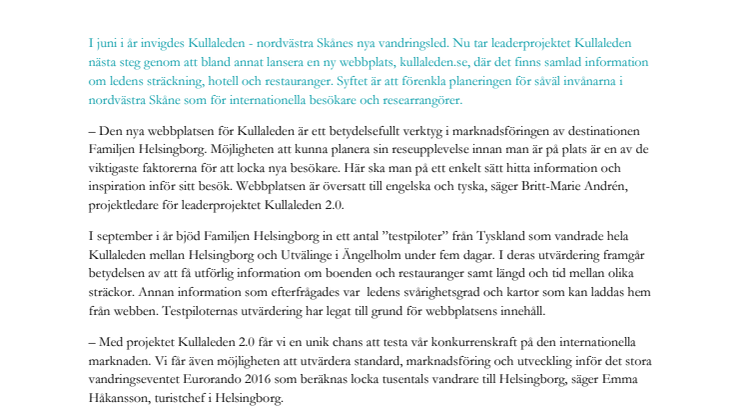 Kullaledens nya webbplats ska locka både invånare och turister