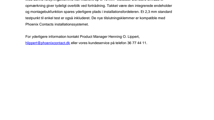 Forsyningsklemmer med Push-in tilslutning til N-samleskinner
