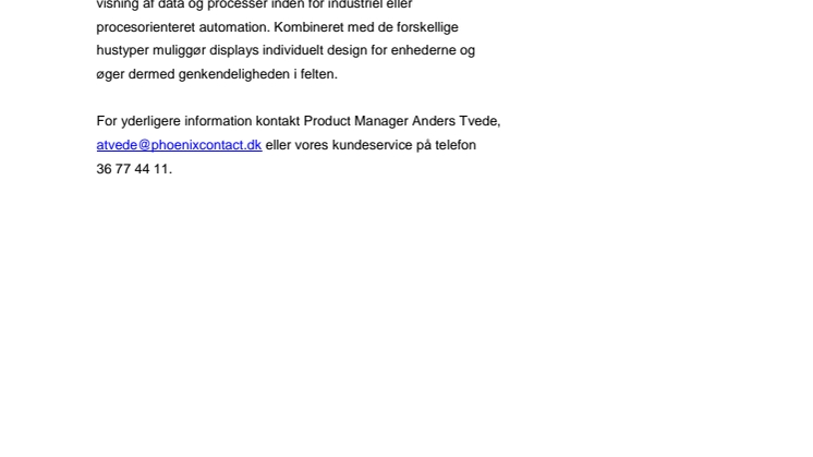 Displays til operatørgrænseflader