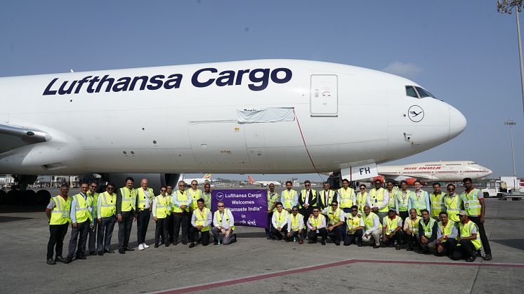 "Namaste India": Naming ceremony of a Lufthansa Cargo B777F freighter in Mumbai