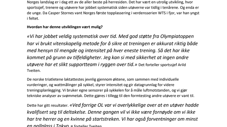 Teknologi og vitenskap – det norske triatlonlandslaget overlater ikke resultater til tilfeldighetene