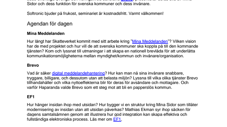 Seminarium om Mina Sidor – till för invånaren eller kommunen? 