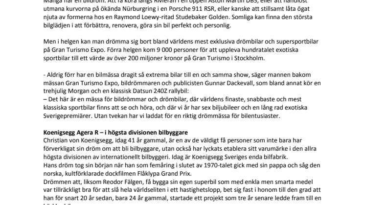 Gran Turismo Expo – Bildrömmar och Drömbilar