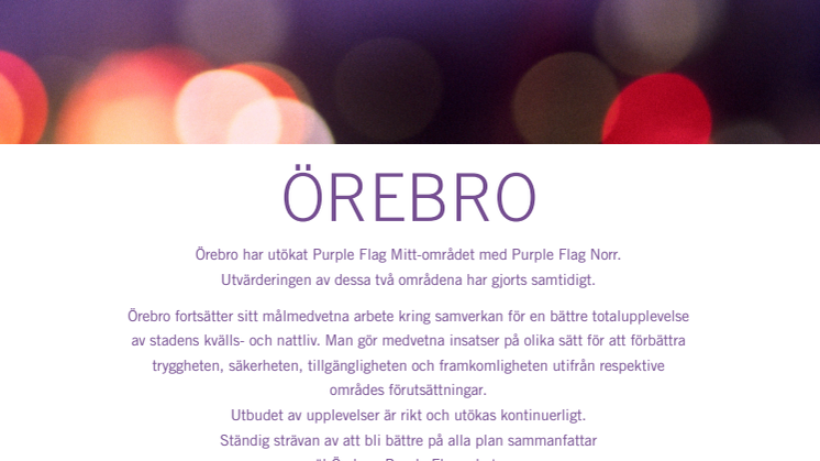 Motivering till Purple Flag certifiering