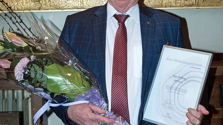 Peter Wållberg, grundare av BIM Kemi, mottog utmärkelsen Årets Förebildsentreprenör på Entreprenörsgalan Väst i onsdags