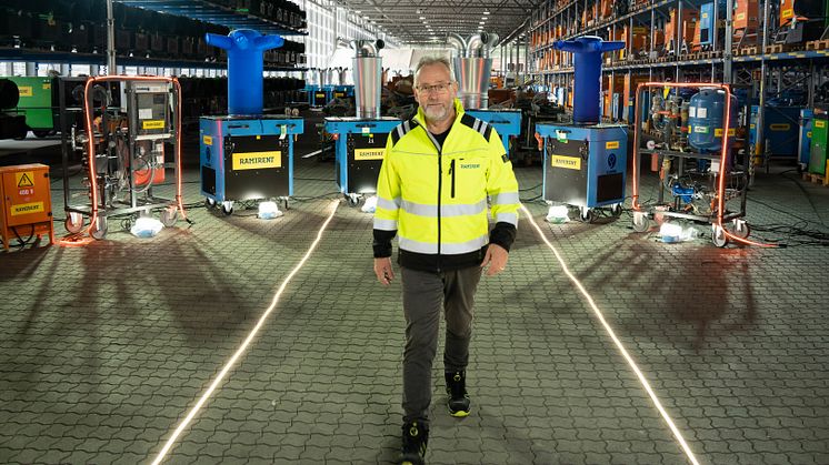 RIGGET FOR NYE REGLER: –  I Ramirent startet vi å bygge om våre 500 byggtørkere allerede rett etter at vintersesongen var ferdig, sier produktleder byggvarme i utleiselskapet Ramirent; Petter Gustav Johnsen.