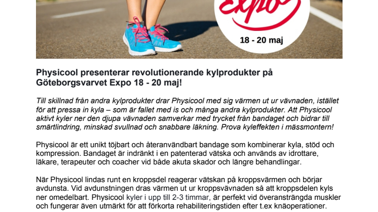 Physicool presenterar revolutionerande kylprodukter på Göteborgsvarvet Expo 18 - 20 maj!