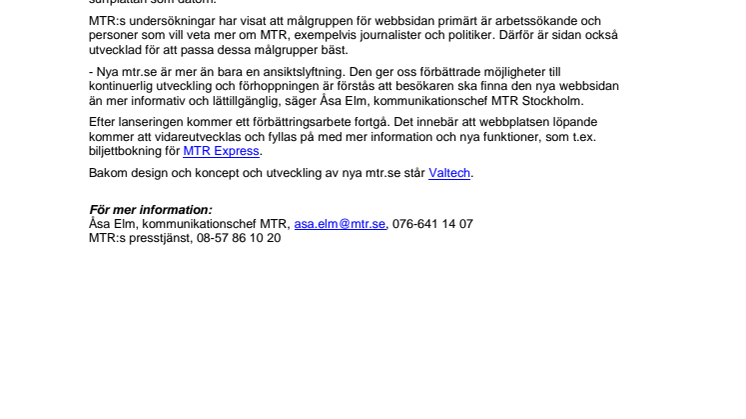 MTR:s nya nätlook 