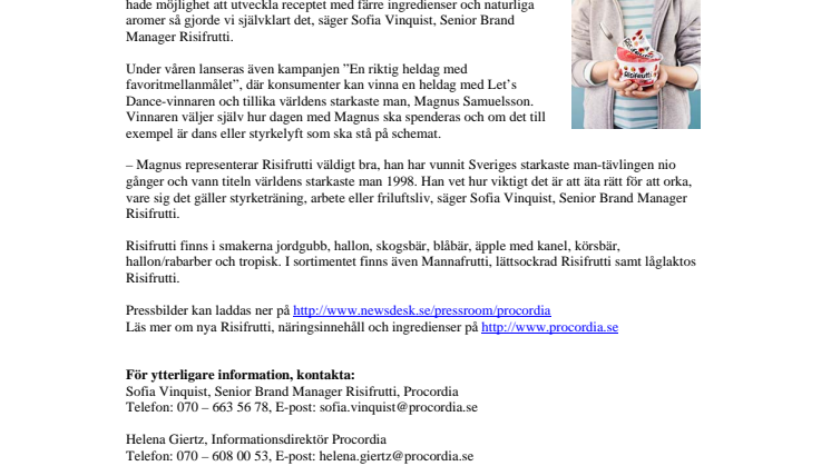 Nya Risifrutti med naturliga aromer