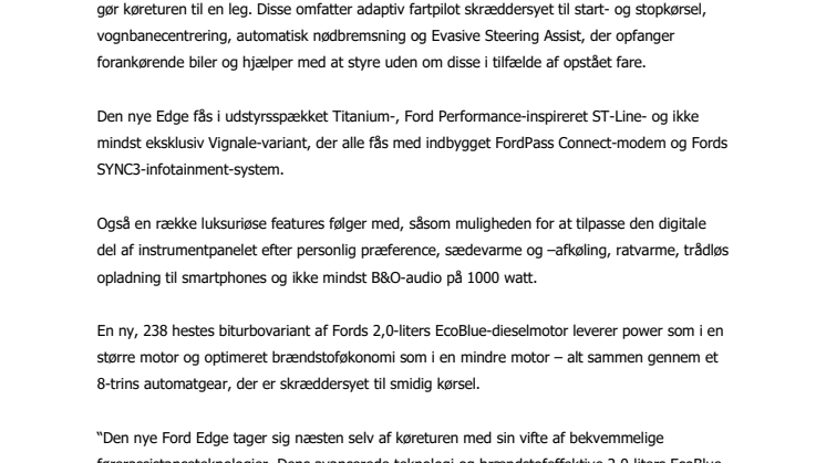 Ny Ford Edge – stilfuld og sporty SUV