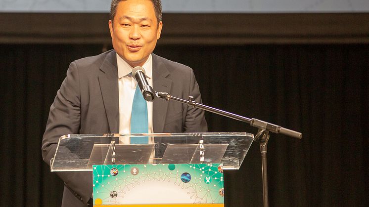 Eric Sung, CEO of Intellian, received the Satellite Technology of the Year Award today