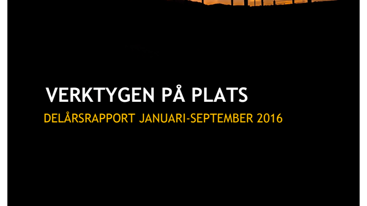 WEREL AB - DELÅRSRAPPORT JAN-SEP 2016