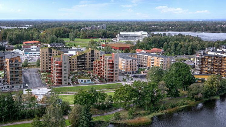 3D bild på kvarteret Biologen framtagen av WEC360