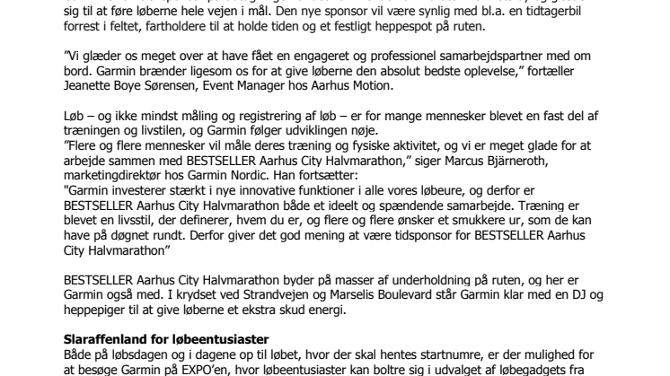 Med Garmin som officiel tidssponsor er der styr på dit løbetempo til BESTSELLER Aarhus City Halvmarathon den 24. juni.