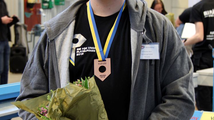 Bronsmedaljör Alexander Bech från Hahrska gymnasiet i Västerås