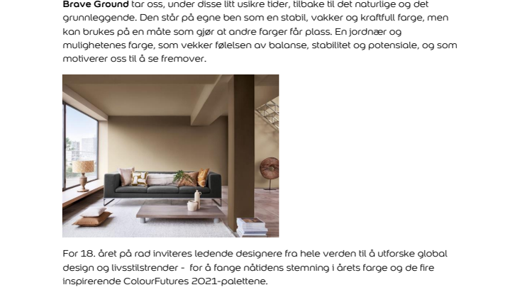 Brave Ground er årets farge for 2021