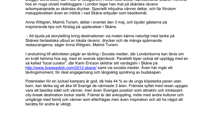 Det kulinariska Skåne frestar Londonbor