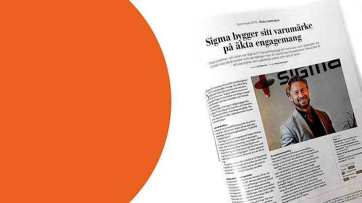 Sigma IT Consulting's CEO Lars Kry is nominated to the Honorary award of the year, in Universum's Talent Excellence Awards.