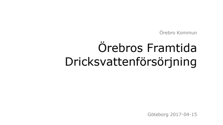 Second Opinion Dricksvatten