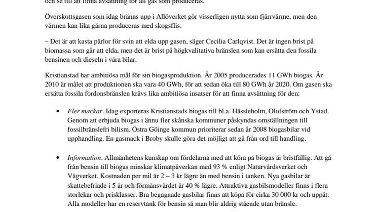 Sprid er biogas över Skåne, Kristianstad!