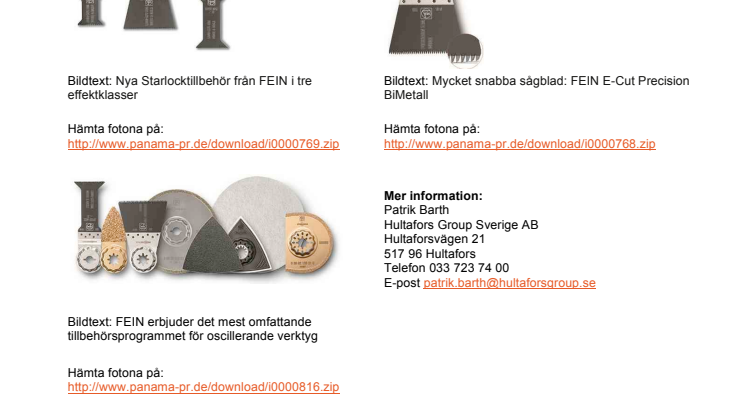 Nya Starlocktillbehör från FEIN