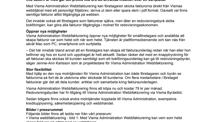 Webbfakturering tar Visma Administration till molnet