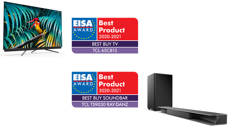 TCL vinner dubbla EISA-utmärkelser för C81-serien och innovativa Ray·Danz