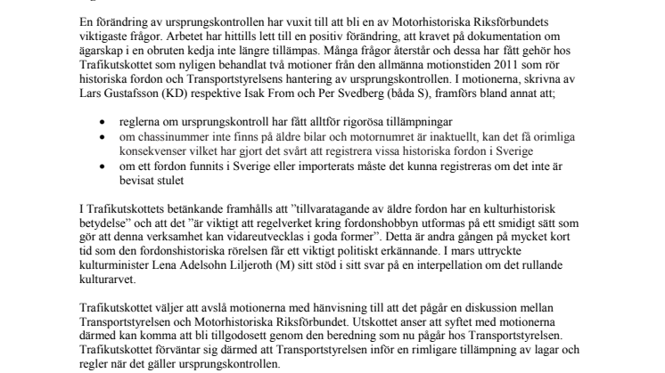 Trafikutskottet förväntar sig förändringar hos Transportstyrelsen