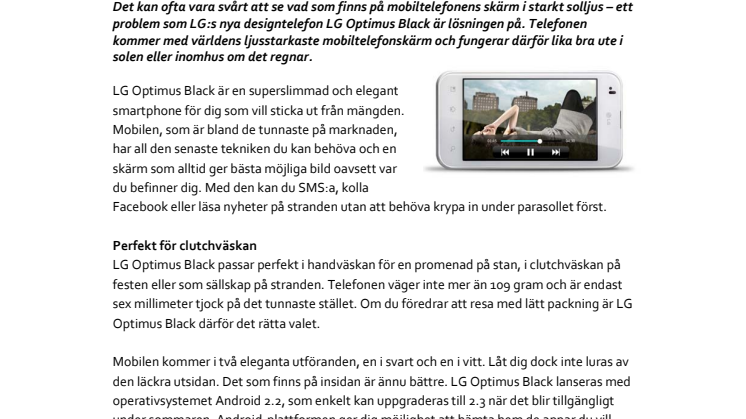 LG presenterar den perfekta sommarmobilen