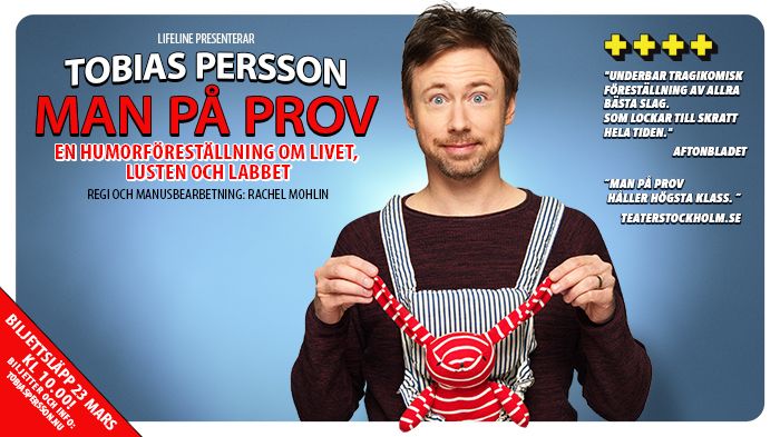 ​Kritikerrosade Tobias Persson med ”MAN PÅ PROV" på sverigeturné i höst!